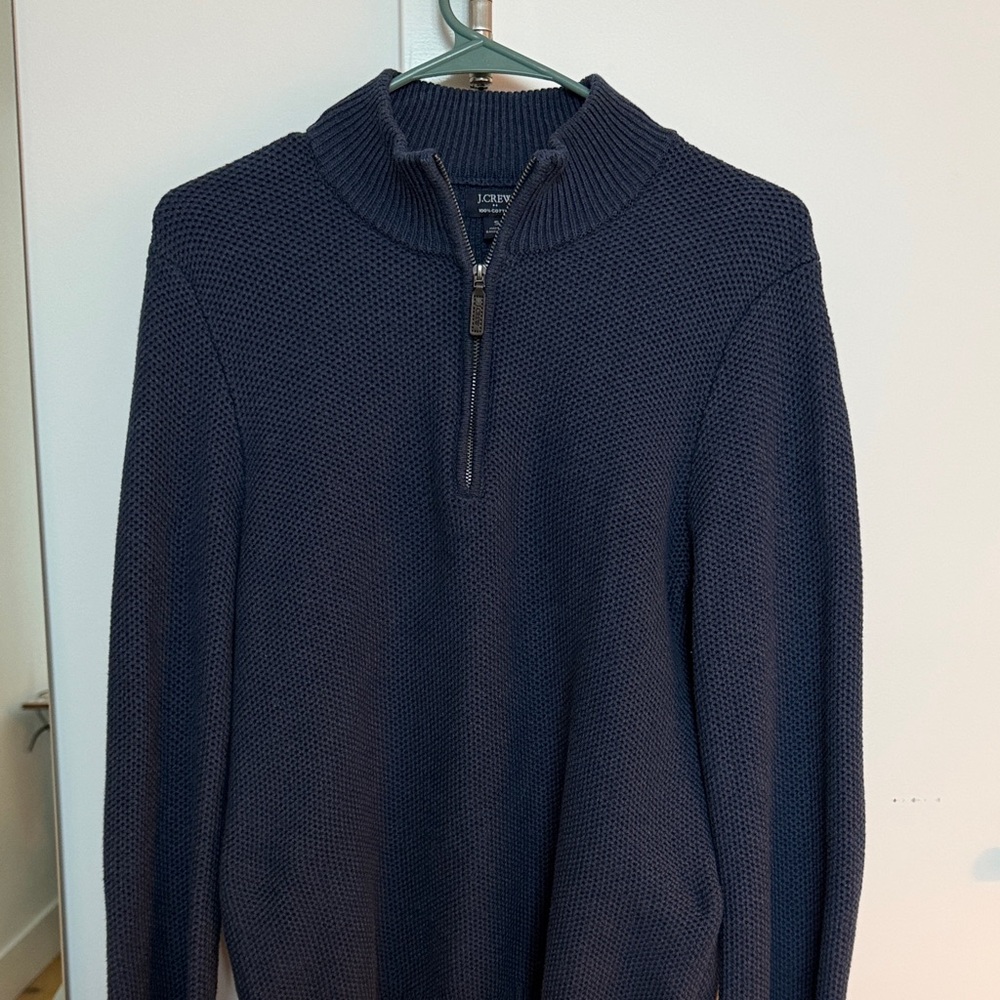 J. Crew Men's Dark Blue Zip-Up Sweater